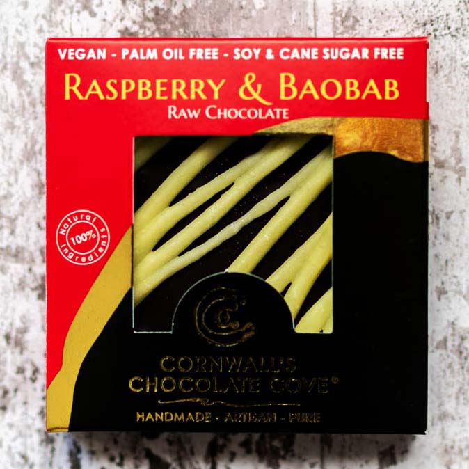 Raw, vegan (dairy free, plant based), palm oil free, gluten free, cane sugar free, soya free