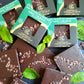 Cornwall's Chocolate Cove plant based, soya, palm oil, cane sugar and gluten free, organic raw chocolate. Mint Crunch